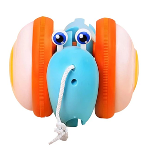 حلزون موزیکال طناب دار آبی pull - along snail toy -اسباب بازی